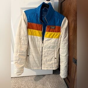 LLBean Women's Mountain Classic Puffer Jacket, Colorblock Marine Blue XS